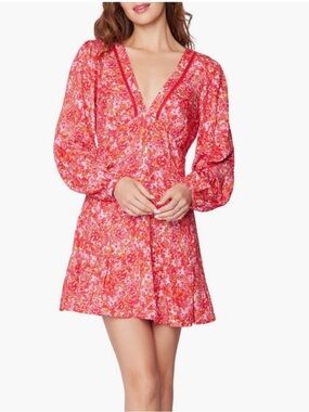 NWT Lost + Wander petal patch floral print mini dress